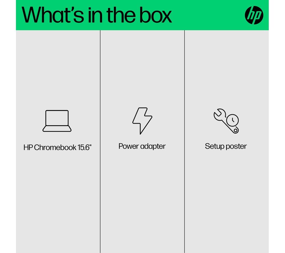 HP 15a-nb0503sa 15.6" Chromebook - Intel® N100, 128 GB UFS, Silver