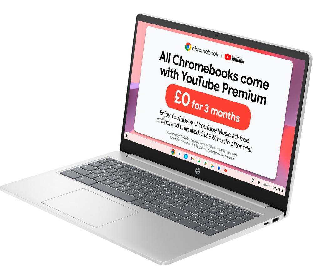 HP 15a-nb0503sa 15.6" Chromebook - Intel® N100, 128 GB UFS, Silver