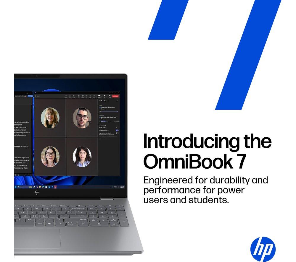 Portátil HP OmniBook 7 NGAI de 17,3" - Intel® Core™ Ultra 7, 1 TB SSD, 16 GB RAM, Plateado