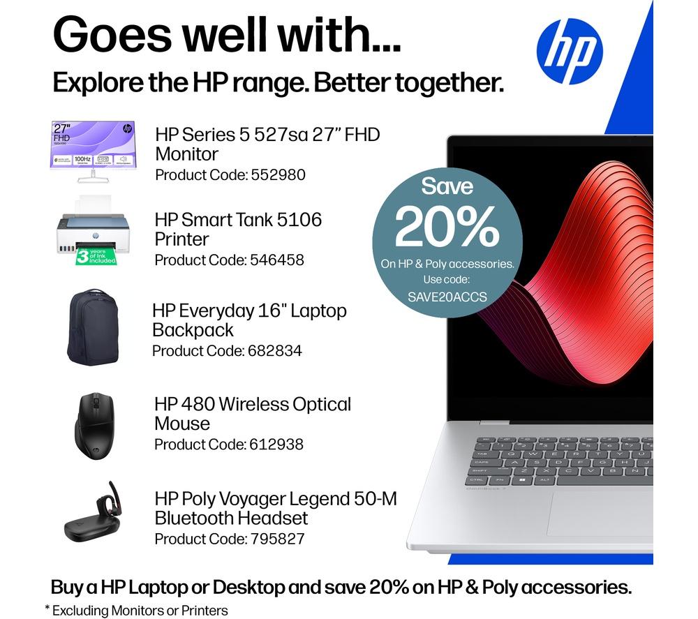 Portátil HP OmniBook 7 NGAI de 17,3" - Intel® Core™ Ultra 7, 1 TB SSD, 16 GB RAM, Plateado