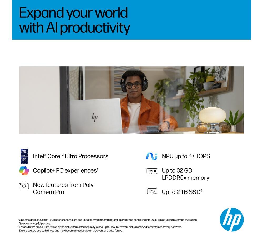 Portátil HP OmniBook 7 NGAI de 17,3" - Intel® Core™ Ultra 7, 1 TB SSD, 16 GB RAM, Plateado