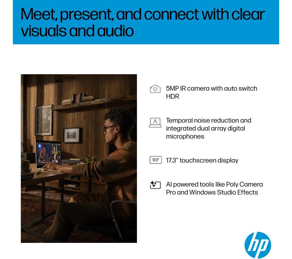 Portátil HP OmniBook 7 NGAI de 17,3" - Intel® Core™ Ultra 7, 1 TB SSD, 16 GB RAM, Plateado