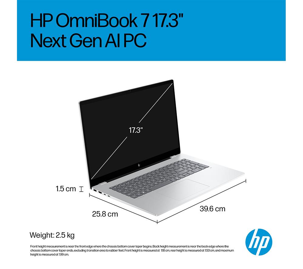 Portátil HP OmniBook 7 AI de 17" - Intel® Core™ Ultra 5, SSD de 512 GB, Plata