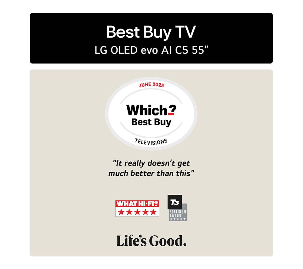 LG C5 55" OLED evo AI 4K HDR Smart TV 2025 - OLED55C54LA