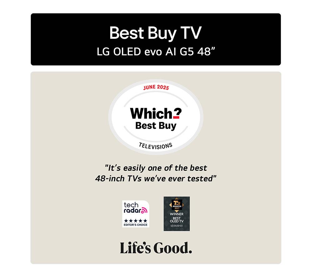 LG G5 48" OLED evo AI 4K HDR Smart TV 2025 (versión con soporte) - OLED48G56LS