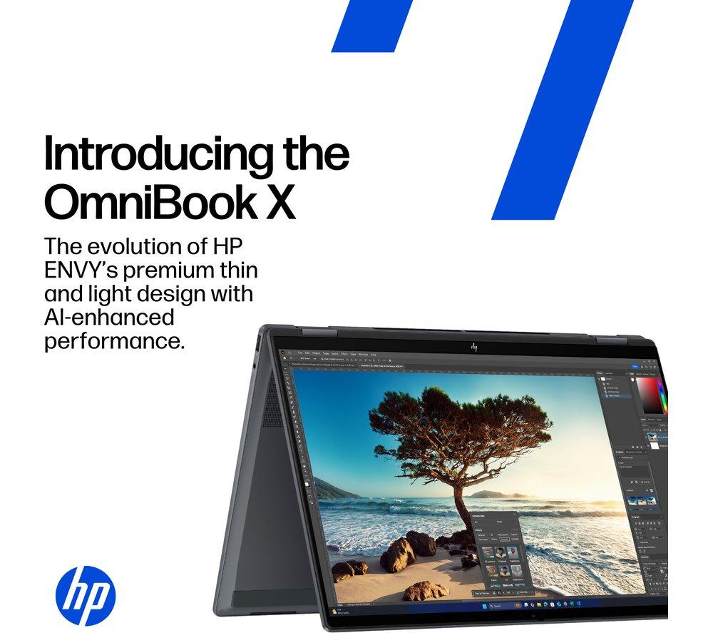 HP OmniBook X Flip NGAI 16" 2 in 1 Laptop - Intel® Core™ Ultra 5, 512 GB SSD, Glacier Silver