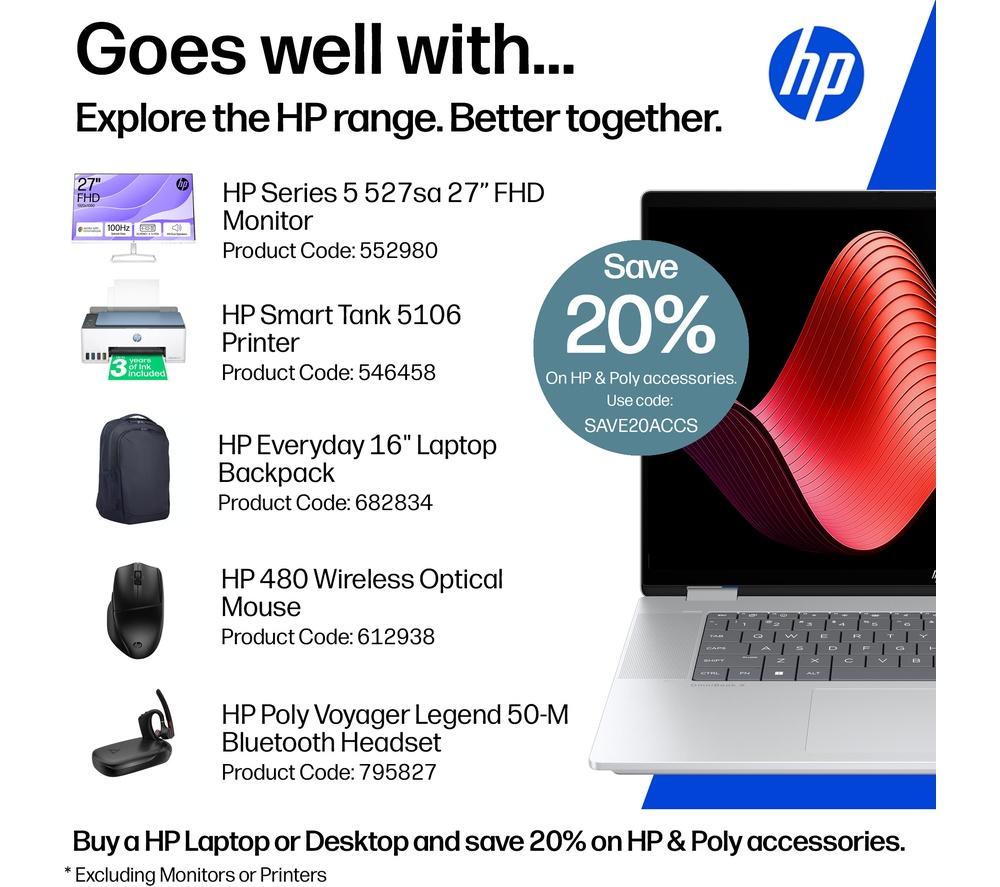 HP OmniBook X Flip NGAI 16" 2 in 1 Laptop - Intel® Core™ Ultra 5, 512 GB SSD, Glacier Silver