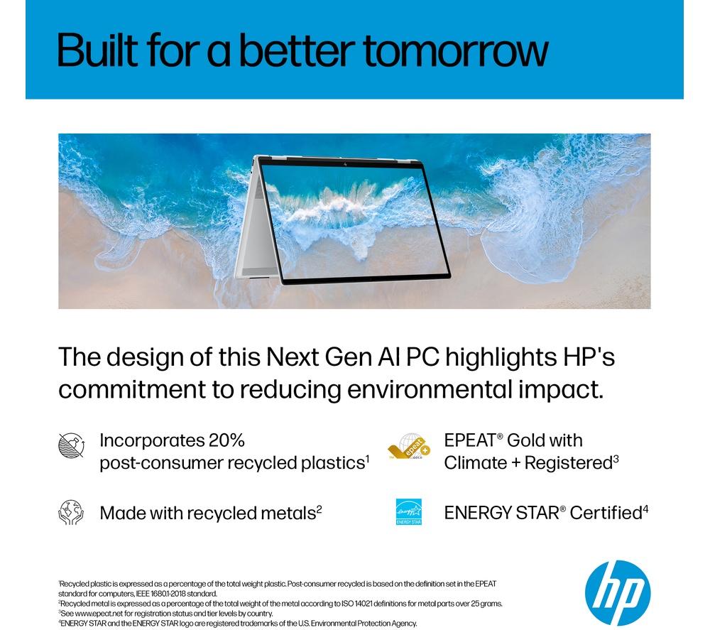 HP OmniBook X Flip NGAI 16" 2 in 1 Laptop - Intel® Core™ Ultra 5, 512 GB SSD, Glacier Silver