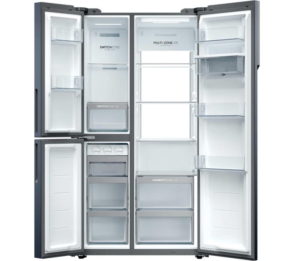Frigorífico americano Haier Serie 7 HSPR79F18EWMB - Negro cepillado