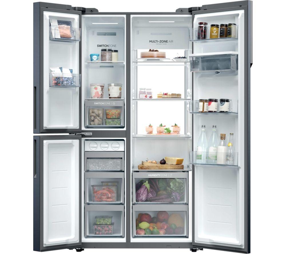 Frigorífico americano Haier Serie 7 HSPR79F18EWMB - Negro cepillado