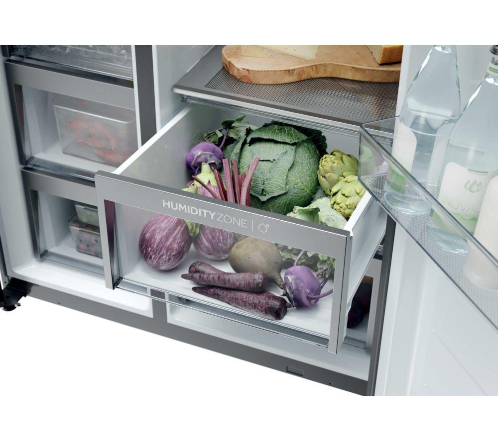 Frigorífico americano Haier Serie 7 HSPR79F18EWMB - Negro cepillado