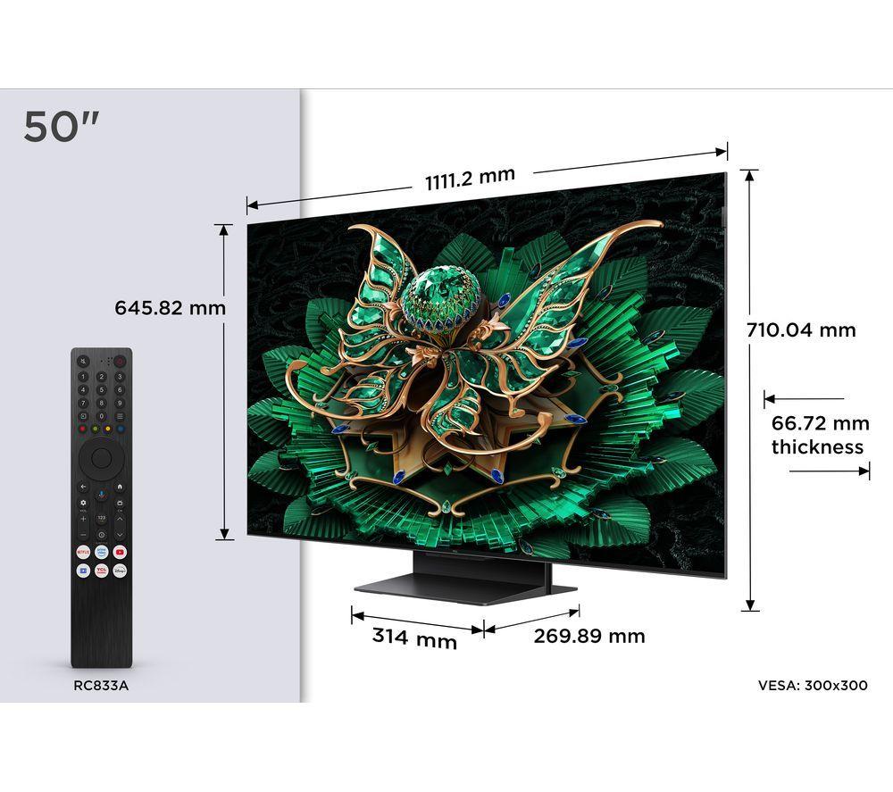 TCL C7K 50" QD-Mini LED 4K HDR Smart Google TV - 50C7K