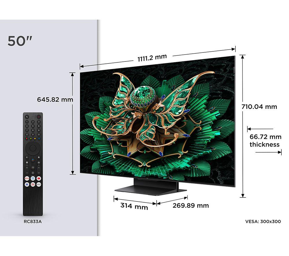 TCL C7K 50" QD-Mini LED 4K HDR Smart Google TV - 50C7K