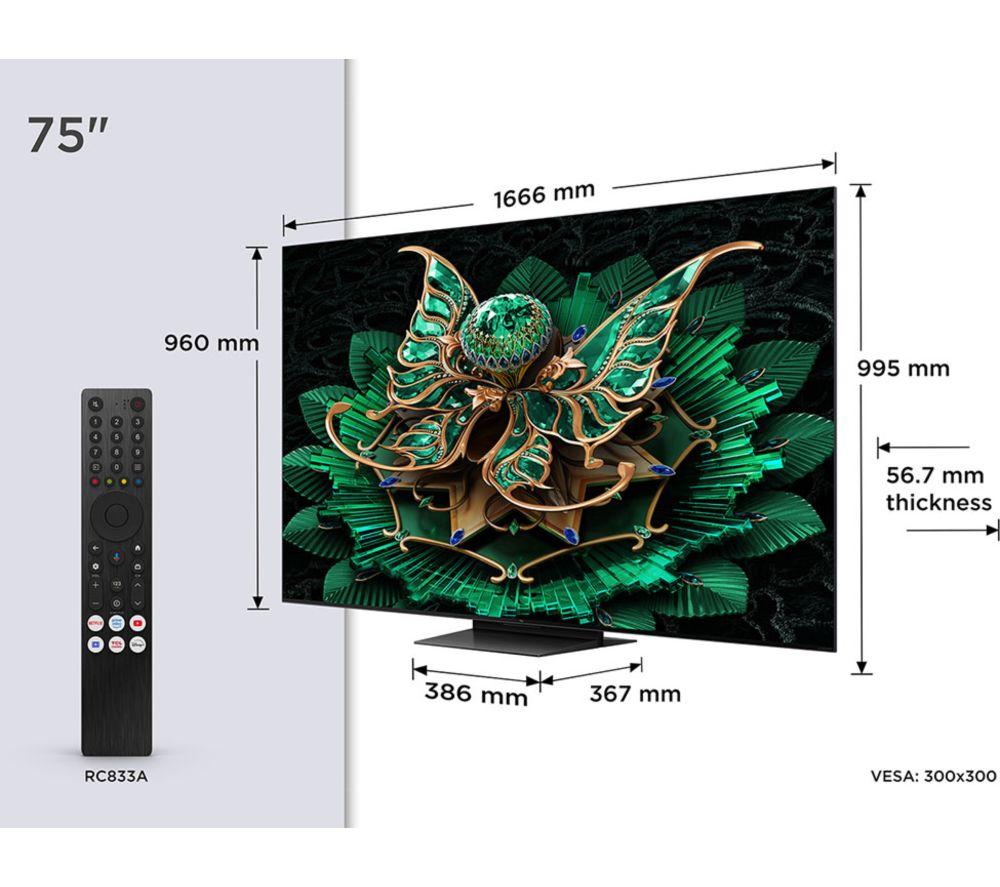 TCL C7K 75" QD-Mini LED 4K HDR Smart Google TV - 75C7K