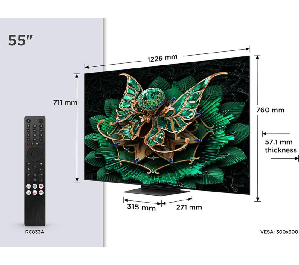 TCL C7K 55" QD-Mini LED 4K HDR Smart Google TV - 55C7K
