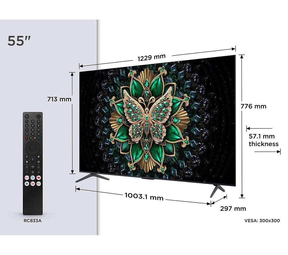 TCL C6K 55" QD-Mini LED 4K HDR Smart Google TV - 55C6K