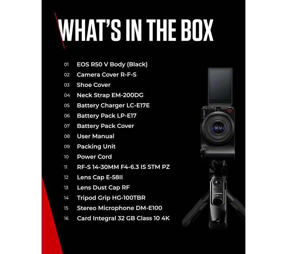 CANON EOS R50 V Mirrorless Camera Creator Kit with RF-S 14-30 mm f/4-6.3 IS STM PZ Lens