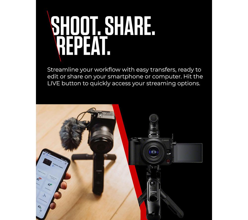 CANON EOS R50 V Mirrorless Camera Creator Kit with RF-S 14-30 mm f/4-6.3 IS STM PZ Lens