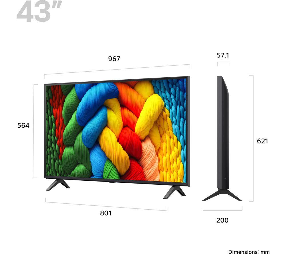 LG NANO80 43" NanoCell AI 4K HDR Smart TV 2025 - 43NANO80A6B