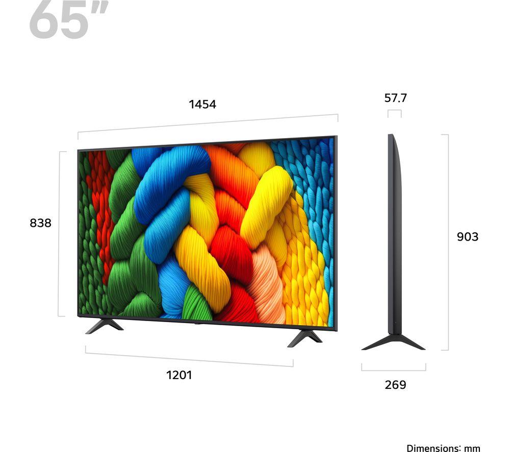 LG NANO80 65" NanoCell AI 4K HDR Smart TV 2025 - 65NANO80A6B