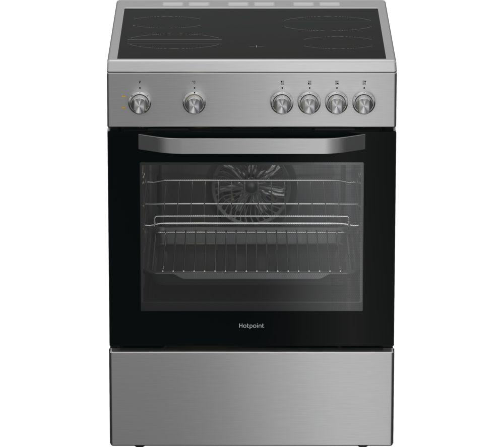 HOTPOINT Multiflow H6V5KMX/UK 60cm Electric Ceramic Cooker - Stainless Steel