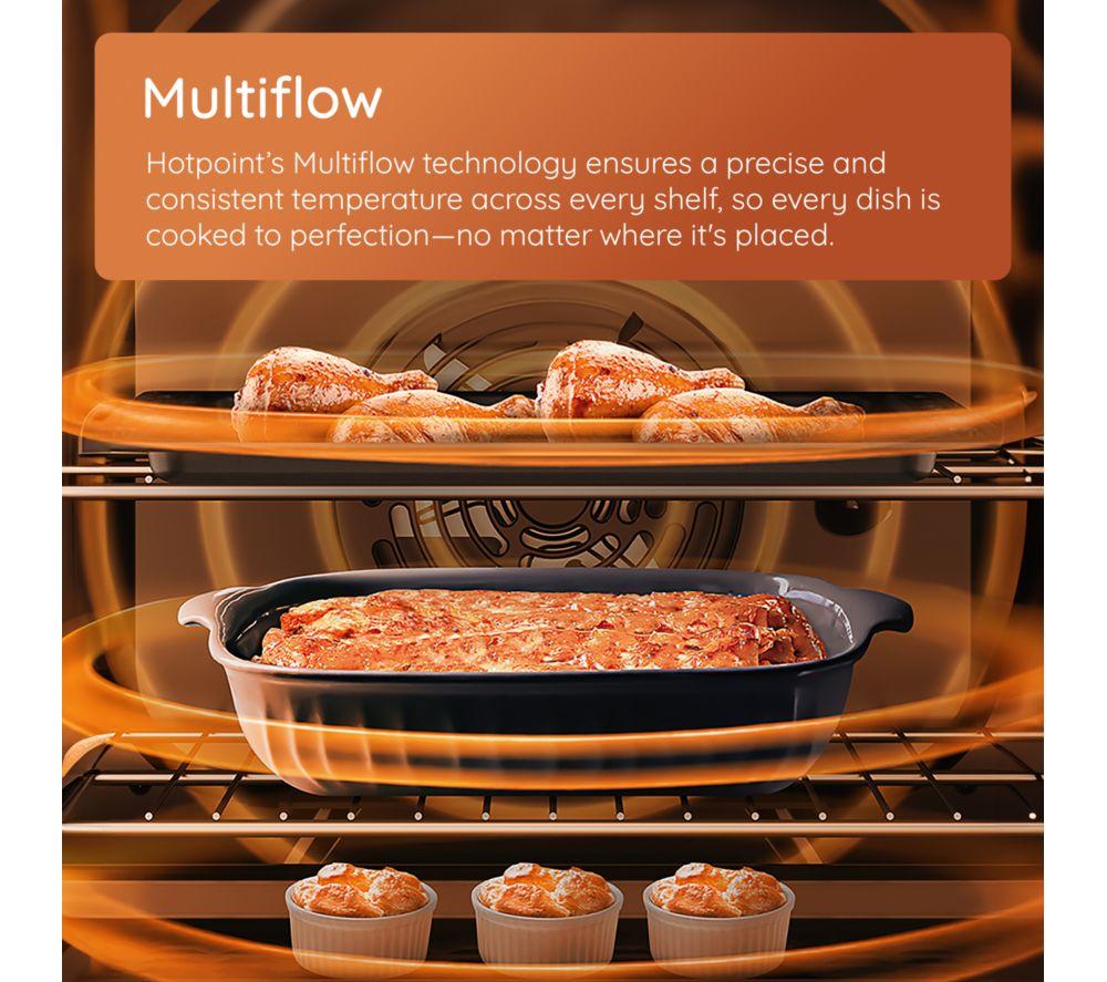 HOTPOINT Cocina eléctrica de cerámica Multiflow H6V5KMX/UK de 60 cm - Acero inoxidable