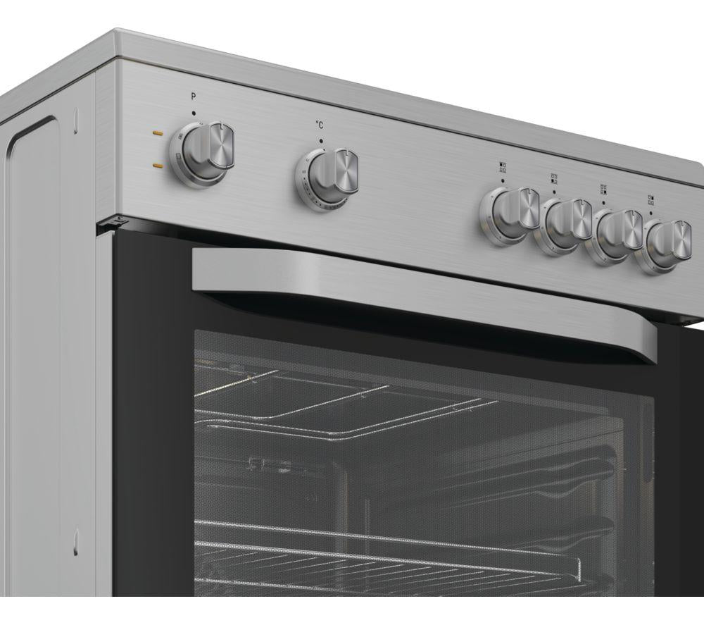 HOTPOINT Cocina eléctrica de cerámica Multiflow H6V5KMX/UK de 60 cm - Acero inoxidable