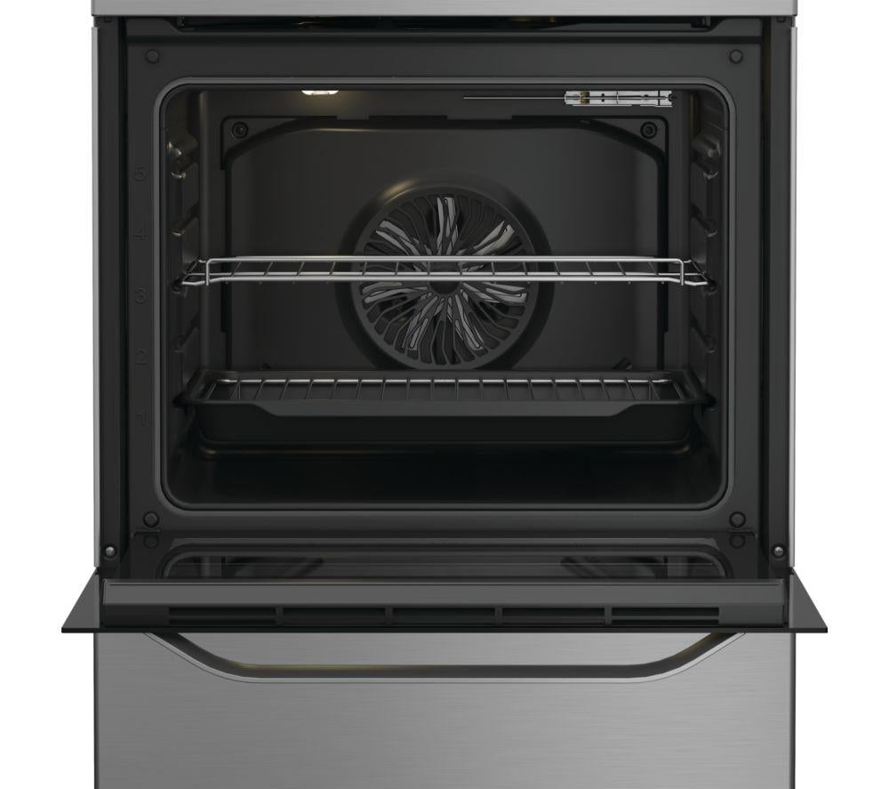HOTPOINT Cocina eléctrica de cerámica Multiflow H6V5KMX/UK de 60 cm - Acero inoxidable