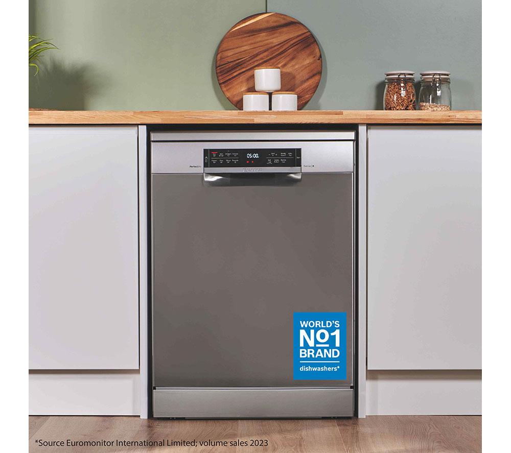BOSCH Series 6 PerfectDry SMS6TCI02G Full-size WiFi-enabled Dishwasher - Brushed Steel