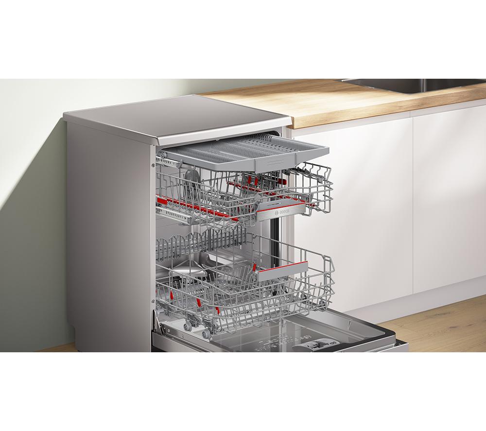 BOSCH Series 6 PerfectDry SMS6TCI02G Full-size WiFi-enabled Dishwasher - Brushed Steel