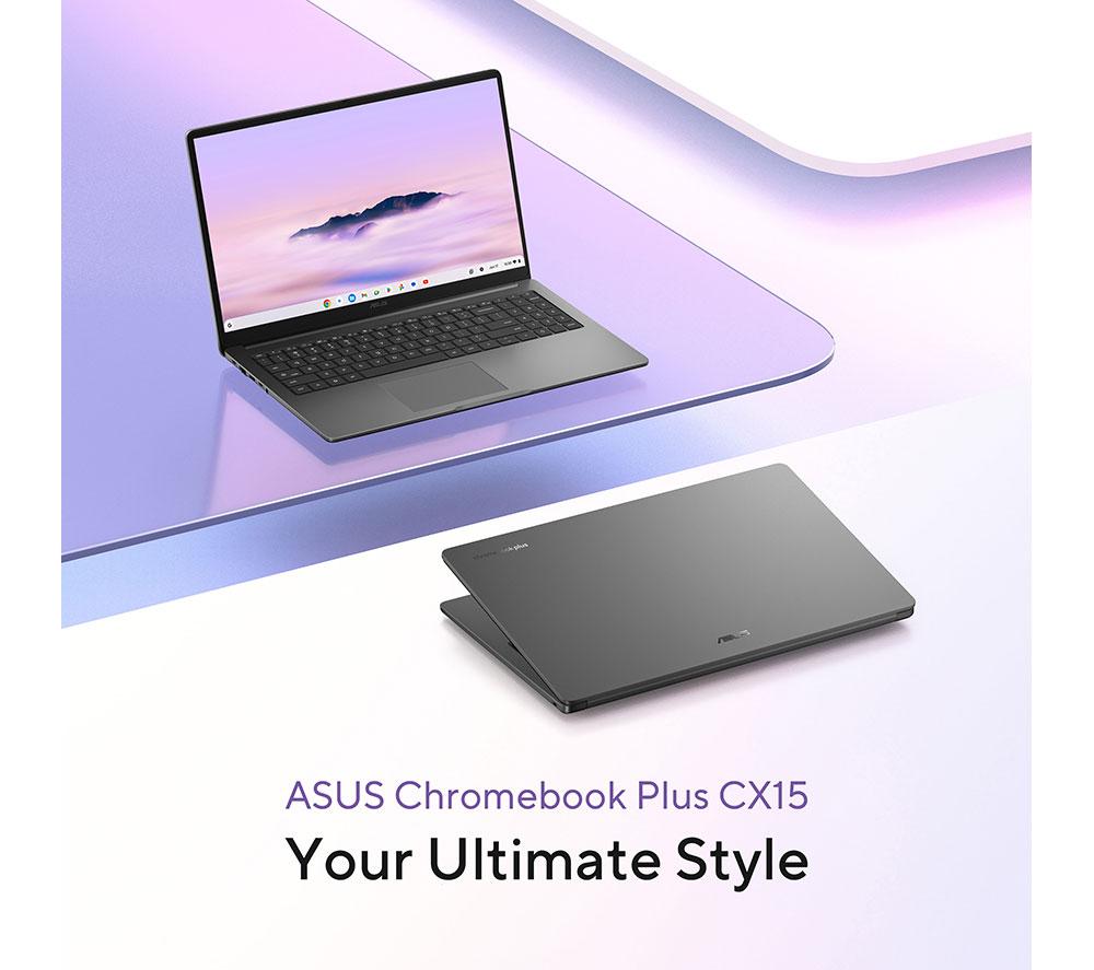 ASUS CX15 15.6" Chromebook Plus - Intel® Core™ 3, 128 GB eMMC, Grey