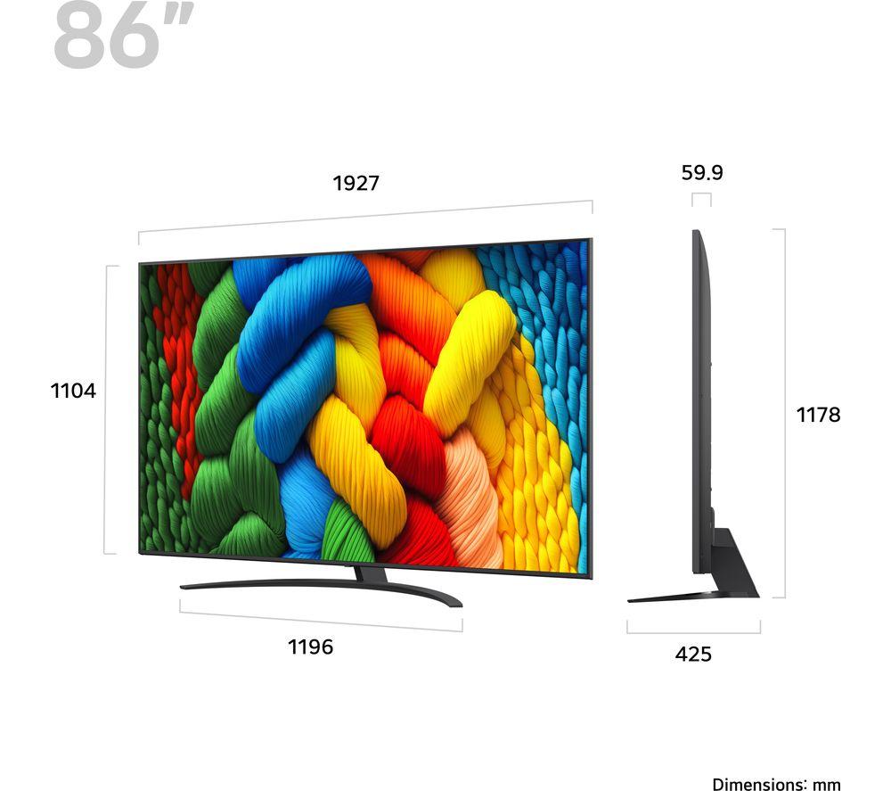 LG NANO81A 86" NanoCell AI 4K HDR Smart TV 2025 - 86NANO81A6A
