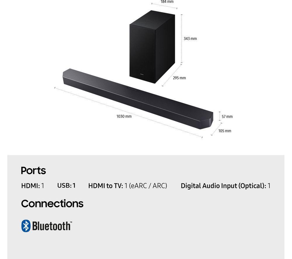 SAMSUNG HW-Q600F/XU 3.1.2 Wireless Sound Bar with Dolby Atmos