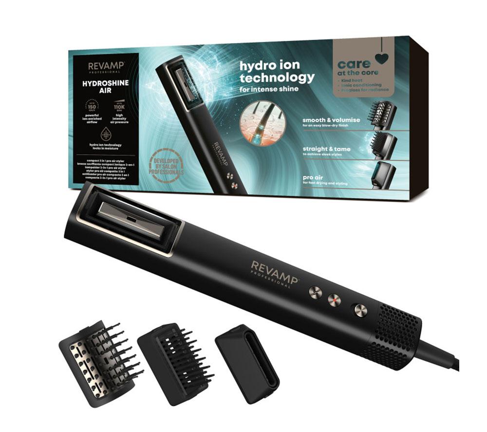 REVAMP HydroShine Air Compact 3-in-1 Pro Styler - Black