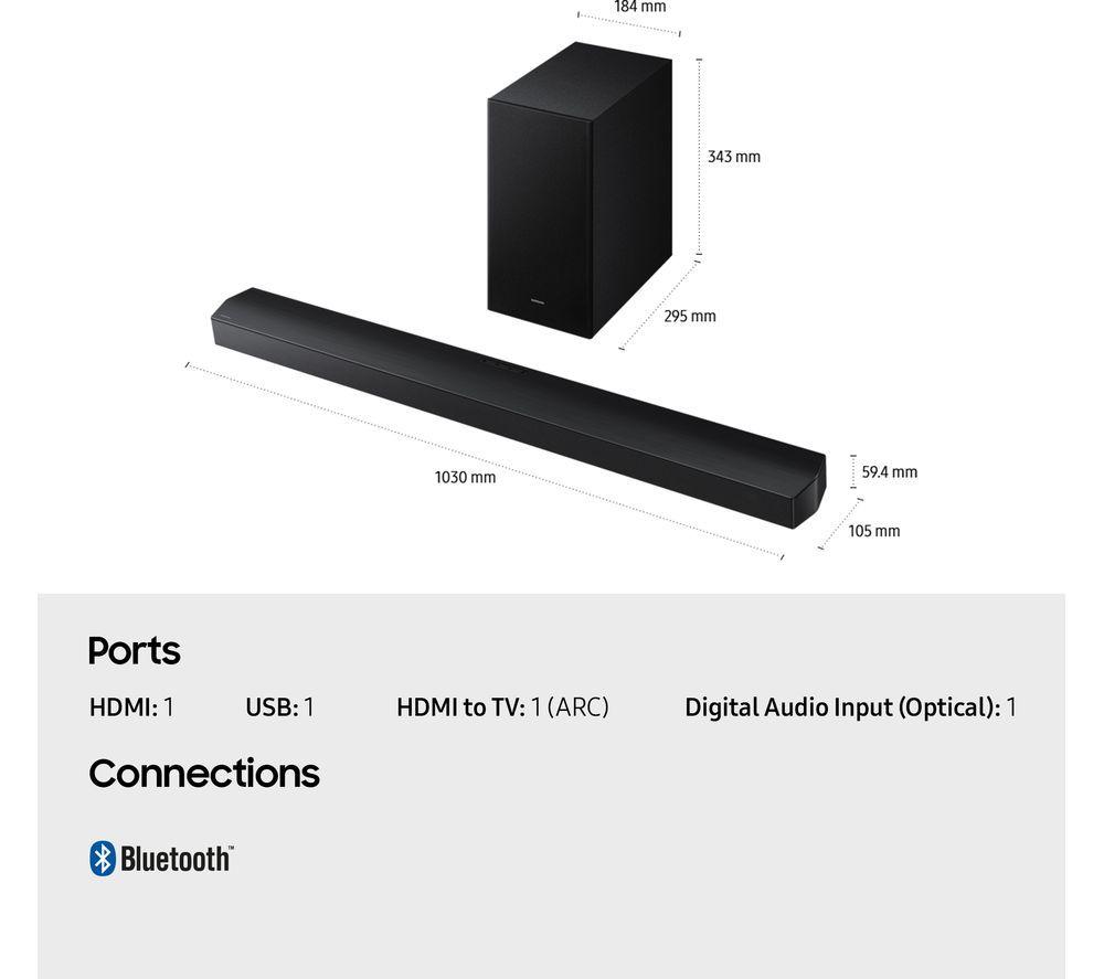 SAMSUNG HW-B750F/ XU Barra de sonido inalámbrica 5.1 con DTS Virtual:X
