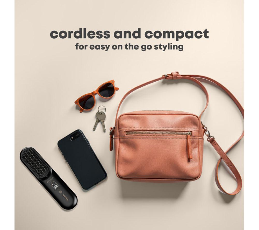 REVAMP Straight & Go Ionic Cordless Straightening & Smoothing Hot Brush - Black & Gold