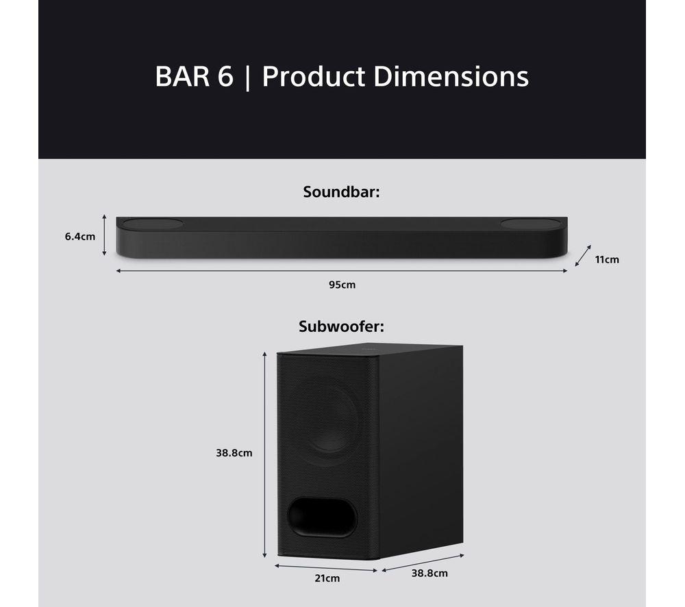Barra de sonido inalámbrica SONY BRAVIA Theatre Bar 60 3.1.2 con Dolby Atmos y DTS Virtual:X