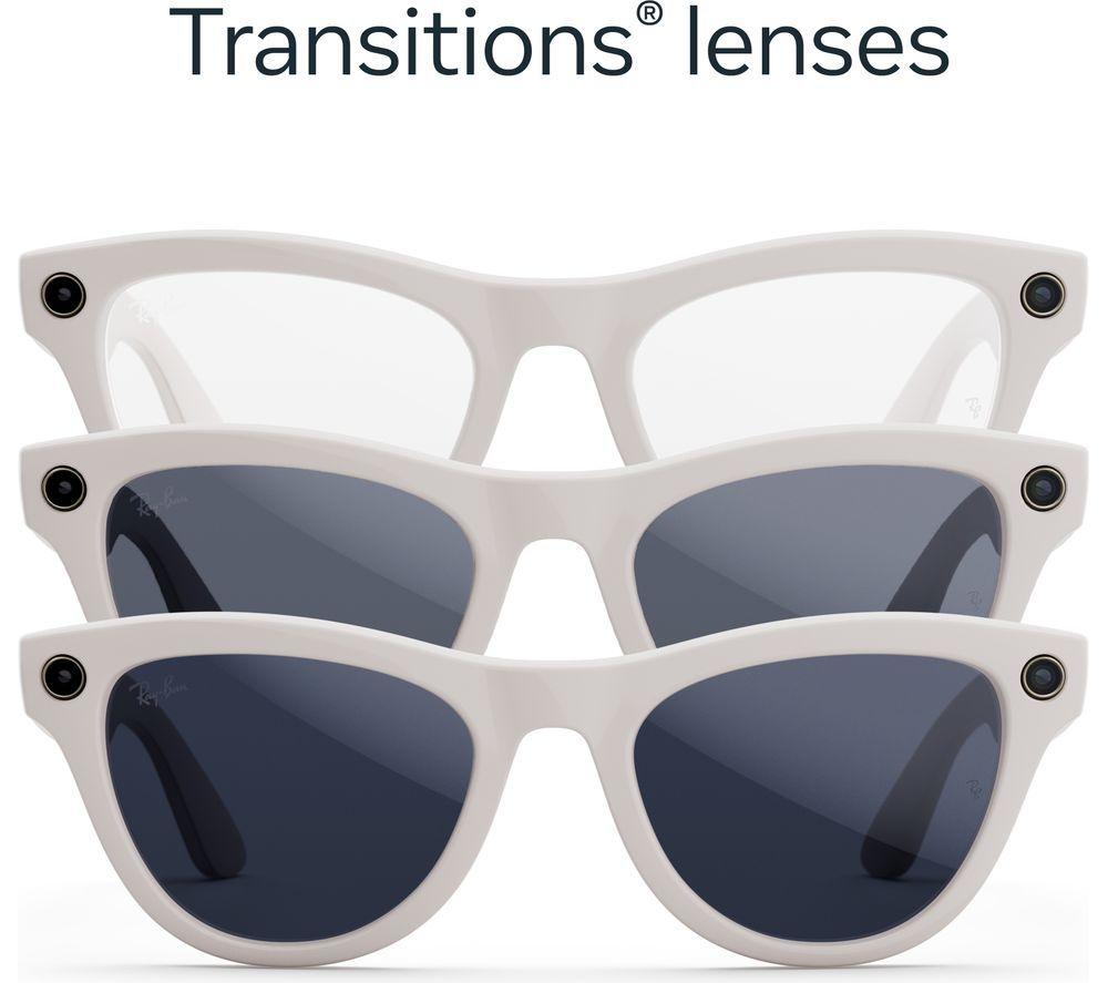 RAY-BAN Meta Skyler Glasses - Shiny Chalky Gray, Clear to Sapphire Transitions