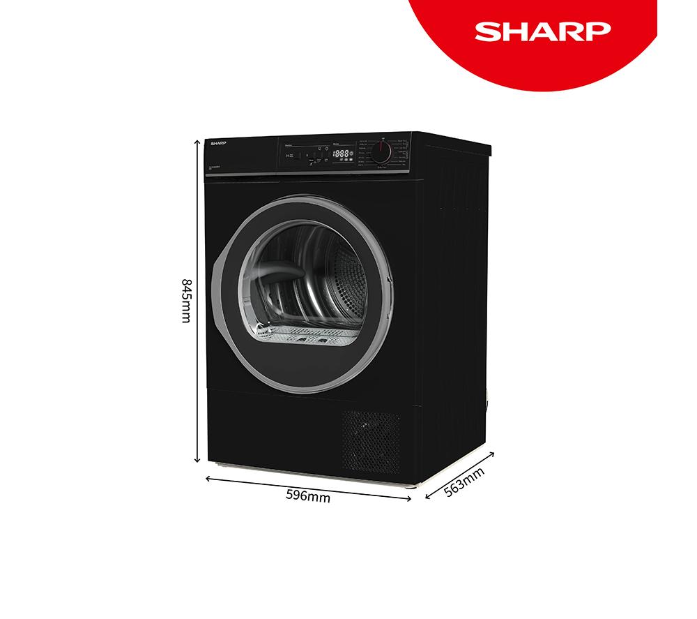 SHARP KD-NHA8S6GB1D-EN 8 kg Heat Pump Tumble Dryer - Black