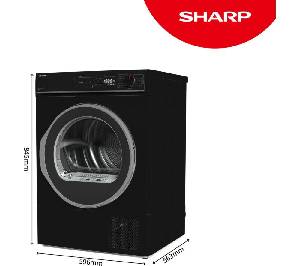 SHARP KD-NHA8S6GB1D-EN 8 kg Heat Pump Tumble Dryer - Black