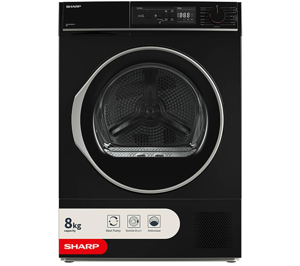 SHARP KD-NHA8S6GB1D-EN 8 kg Heat Pump Tumble Dryer - Black