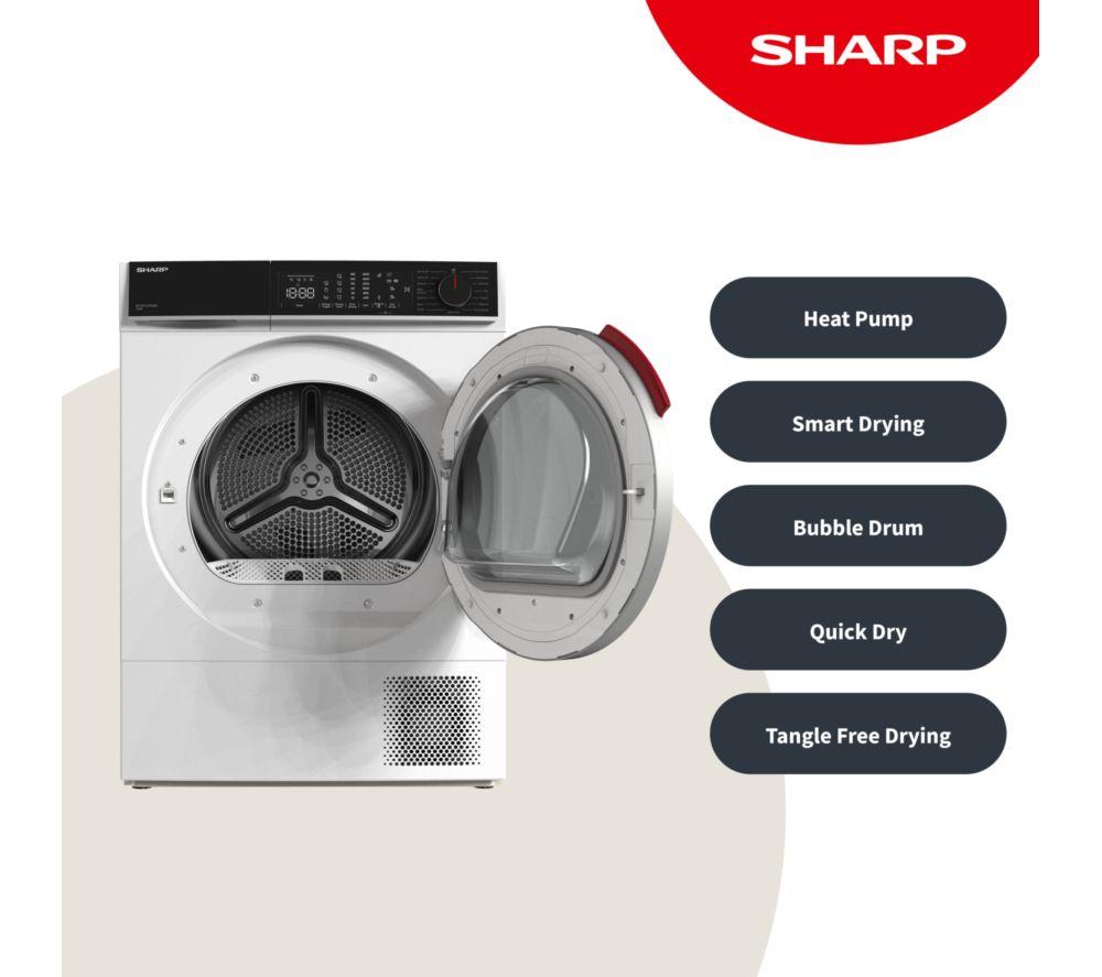 SHARP KD-NHL2S9GWE 12 kg Heat Pump Tumble Dryer - White