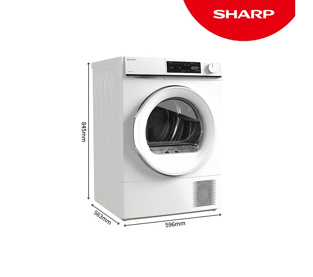SHARP KD-NHA8S6GWE-EN 8 kg Heat Pump Tumble Dryer - White