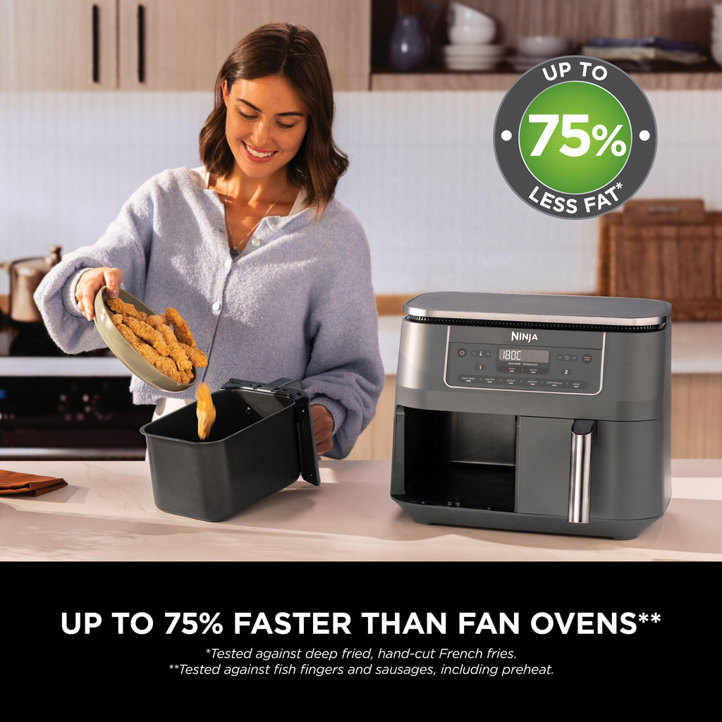 NINJA 6-in-1 Dual Zone DZ300UK Air Fryer - Gun Metal Grey