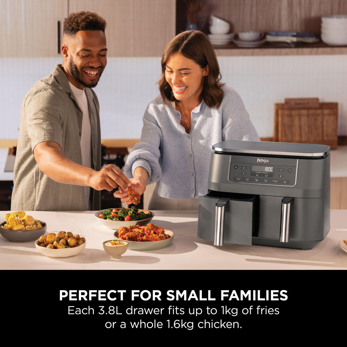 NINJA 6-in-1 Dual Zone DZ300UK Air Fryer - Gun Metal Grey