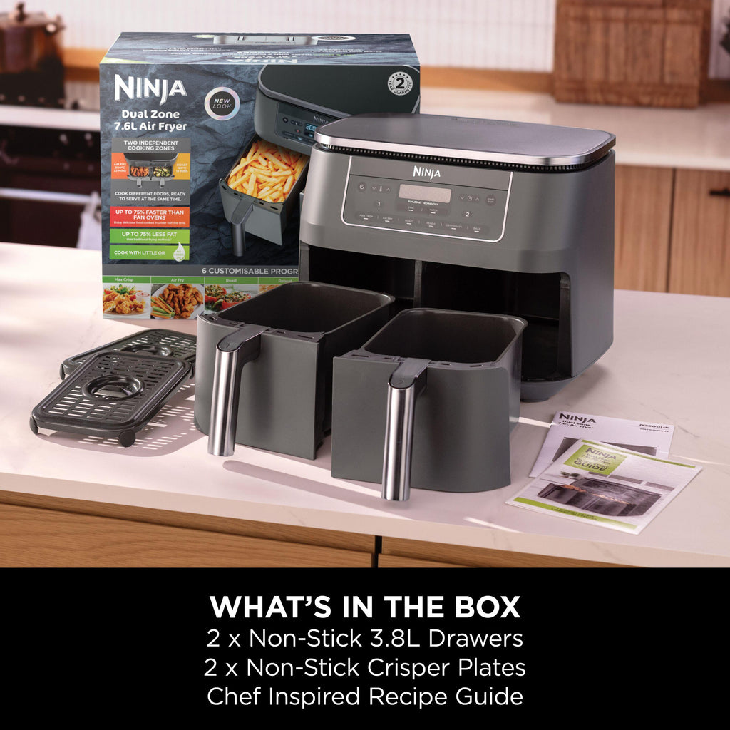 NINJA 6-in-1 Dual Zone DZ300UK Air Fryer - Gun Metal Grey