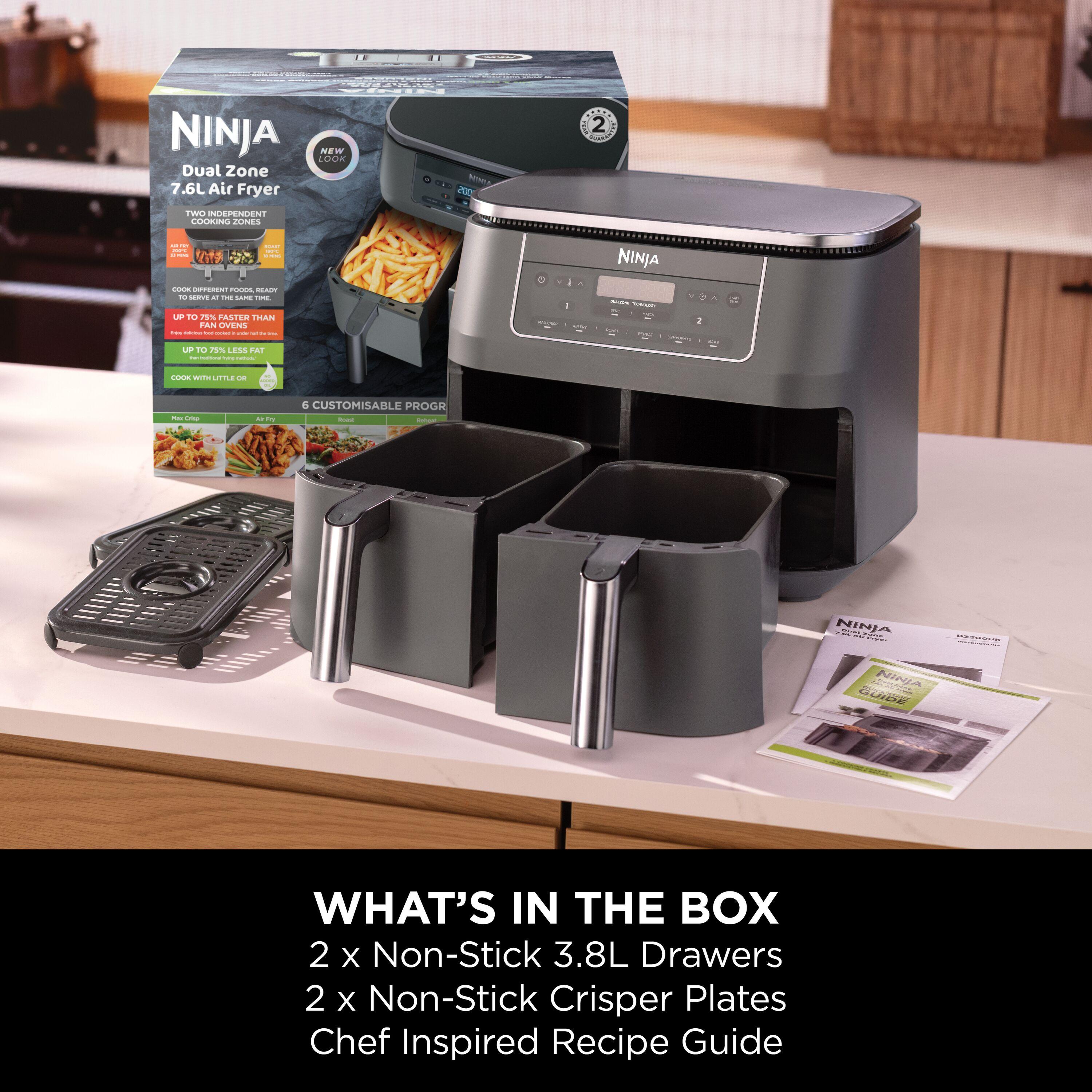 NINJA 6-in-1 Dual Zone DZ300UK Air Fryer - Gun Metal Grey