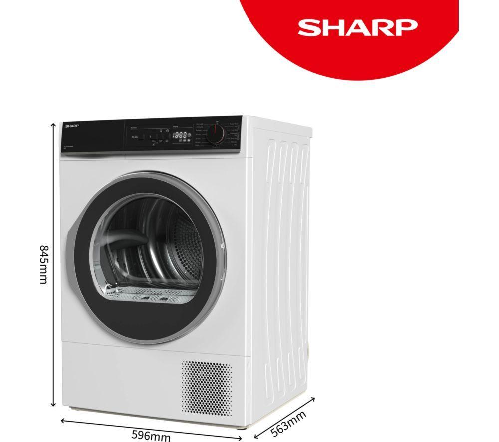 SHARP KD-NHA8S6GW1D-EN 8 kg Heat Pump Tumble Dryer - White