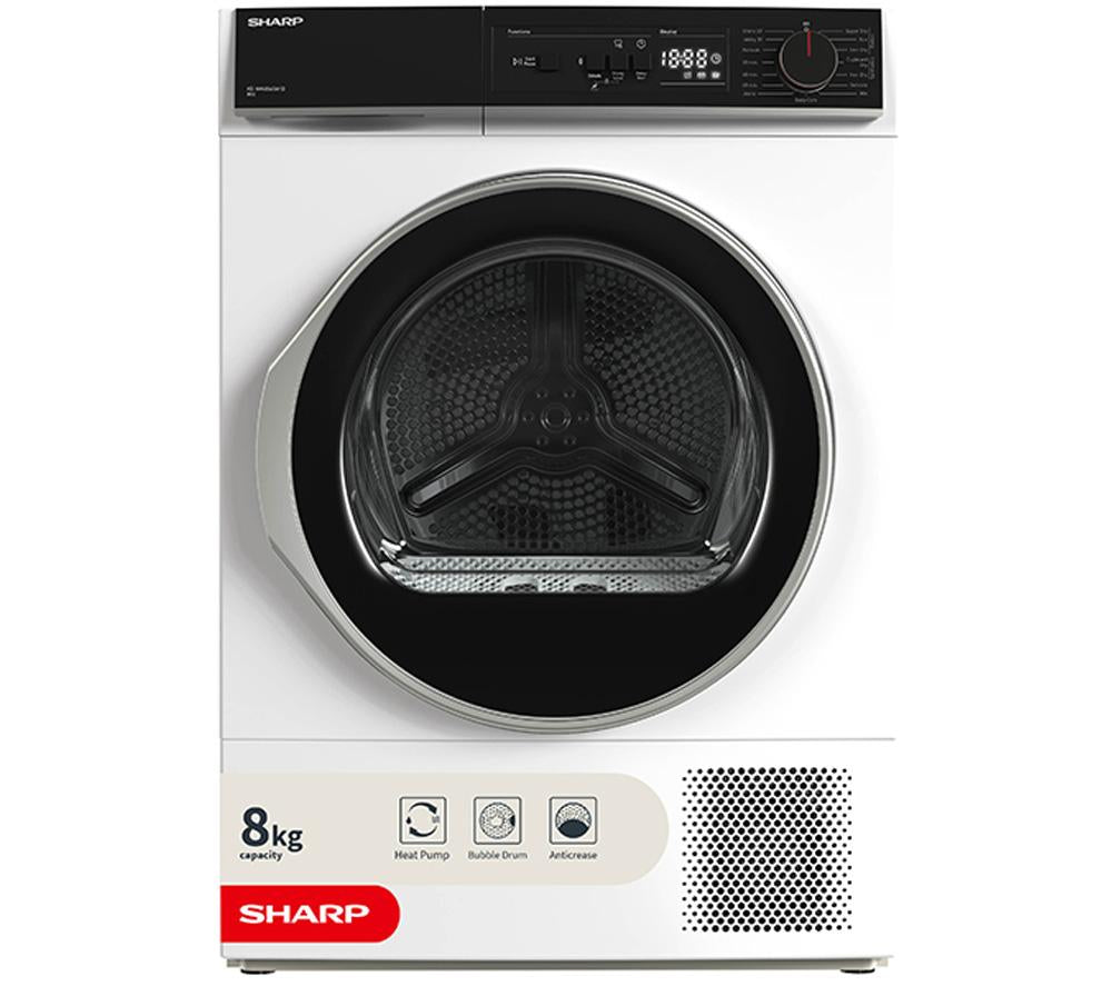 SHARP KD-NHA8S6GW1D-EN 8 kg Heat Pump Tumble Dryer - White