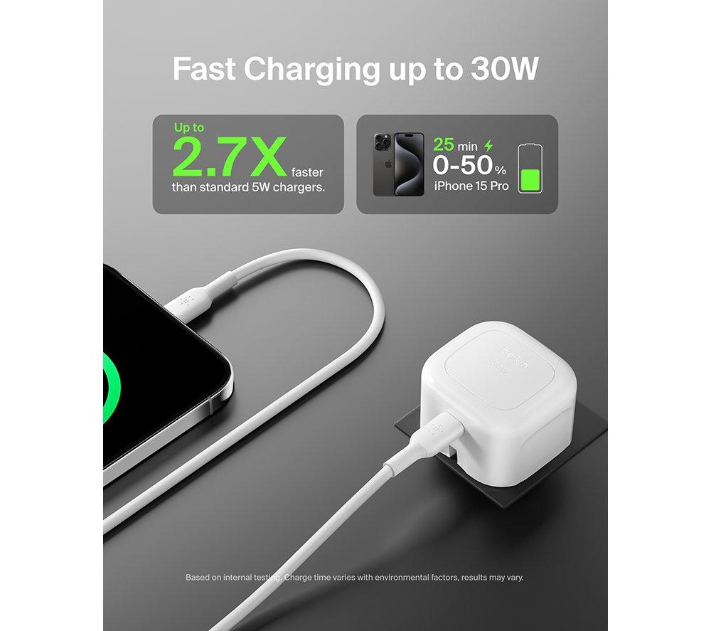 BELKIN Compact 30 W Charger with USB-C Cable